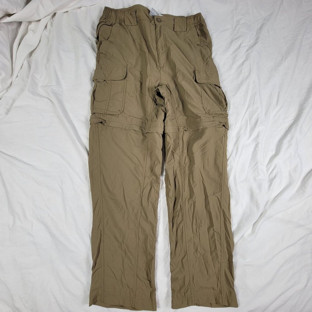 Columbia Titanium Mens Medium Tan Convertible Cargo Pants Hiking Camping Outdoor